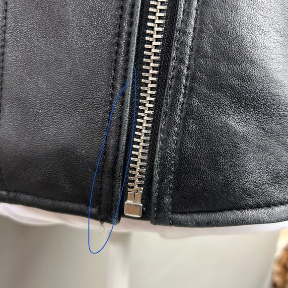 Michael Kors Leather Moto Jacket Black Zip Biker Goth - Picture 8 of 14